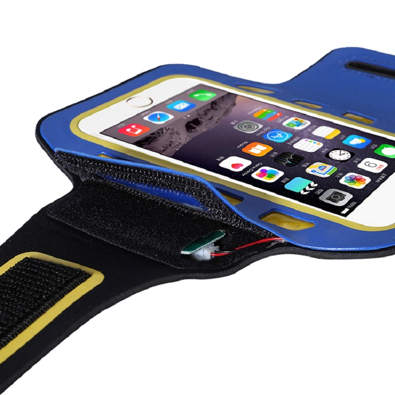 Amostra grátis pode ser personalizado executando esportes levou luz preto braçadeira telefone celular saco de telefone